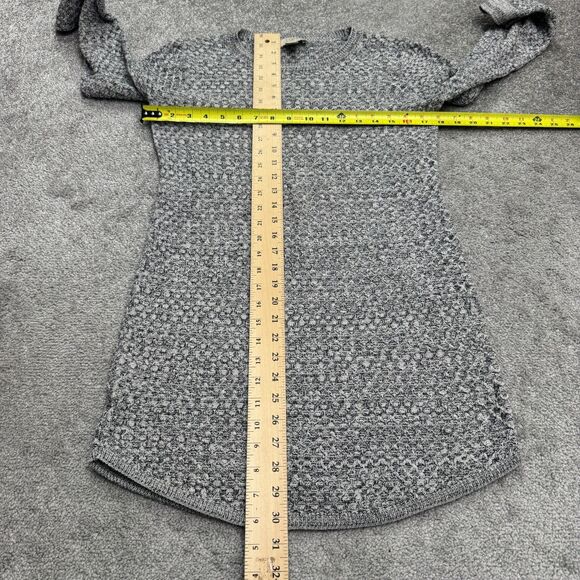Loft Textured Knitted Pullover Sweater Dress Womens Medium Gray Wool Blend Cozy - Picture 10 of 14